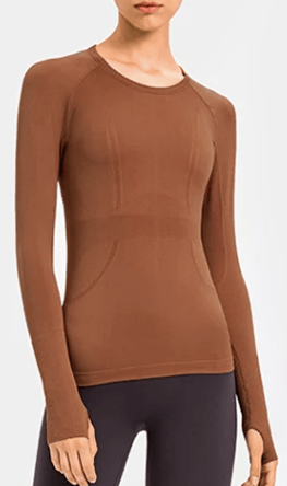 Brown Long Sleeve Women's Shirt
