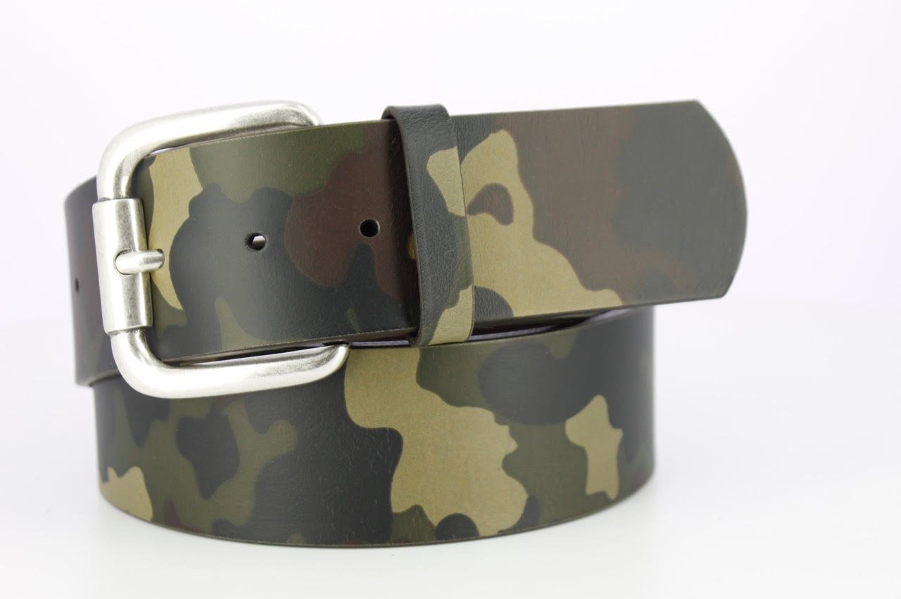 Equestrian Leather Camo Belt - 2 Inch